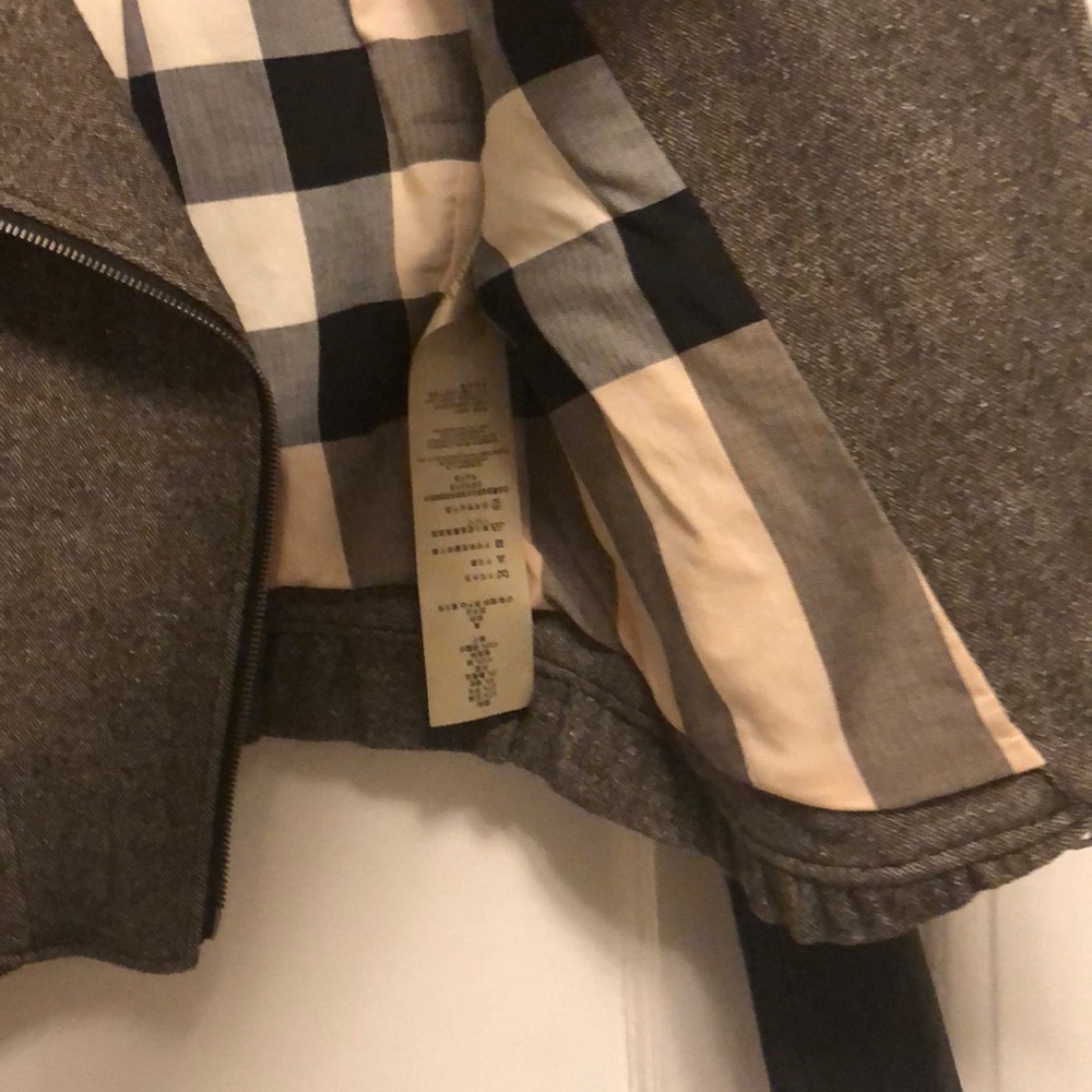 [burberry brit] contrast sleeve biker jacket - Picture 8 of 8